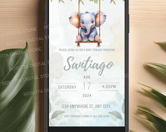 Elephant Baby Shower Invitation
