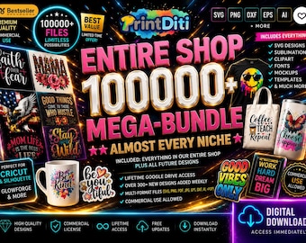 1M+ Mega Graphics Bundle | svg png pdf eps dxf ai | Designs, Fonts & Sublimation Files | PLR MLR Commercial Use | Instant Digital Download