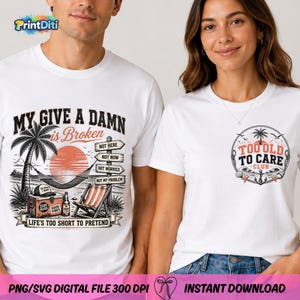 Clube "Velho Demais Para Me Importar" PNG, Pacote de Designs para Camisetas Frente e Verso, Meu Lado Não Me Importa Mais com Nada, Gráfico Engraçado para Aposentadoria na Praia - Download Digital imagem 6
