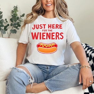 Funny Hot Dog BBQ Design: Just Here for the Wieners SVG PNG (Digital Download