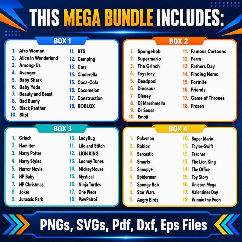 240000+ Mega Svg Bundle Files, Dtf Designs, Cricut Files, Lifetime Access, Insant Download, For Etsy Sellers,Holiday Svg,Cartoon Svg Bundle image 2
