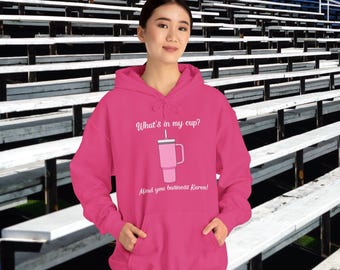 Zabawna bluza z kapturem z kubkiem do napojów, unisexowa bluza z kapturem Heavy Blend, słodka bluza, idealna dla miłośników kawy, prezent urodzinowy, przytulne warstwowe ubranie