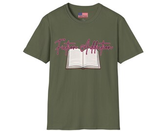 Camiseta de adicción a la ficción, camiseta para amantes de los libros, regalo de lectura, camiseta literaria, ropa informal cómoda, regalo de cumpleaños