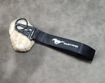 Mustang Lanyard Wrist Keychain With Logo Key Car Accessory Gift For Men Birthday Christmas
