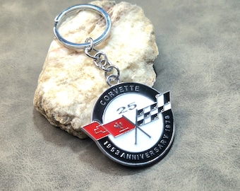 コルベット キーホルダー メタルロゴ キー 車アクセサリー 男性へのギフト 誕生日 クリスマス