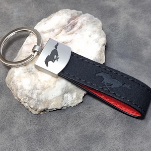 Mustang Custom Keychain Wristlet Leather With Logo Key Car Accessory Gift For Men Birthday Christmas