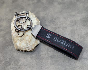 Suzuki Wristlet Keychain Leather With Logo Key Car Accessory Gift For Men Birthday Christmas
