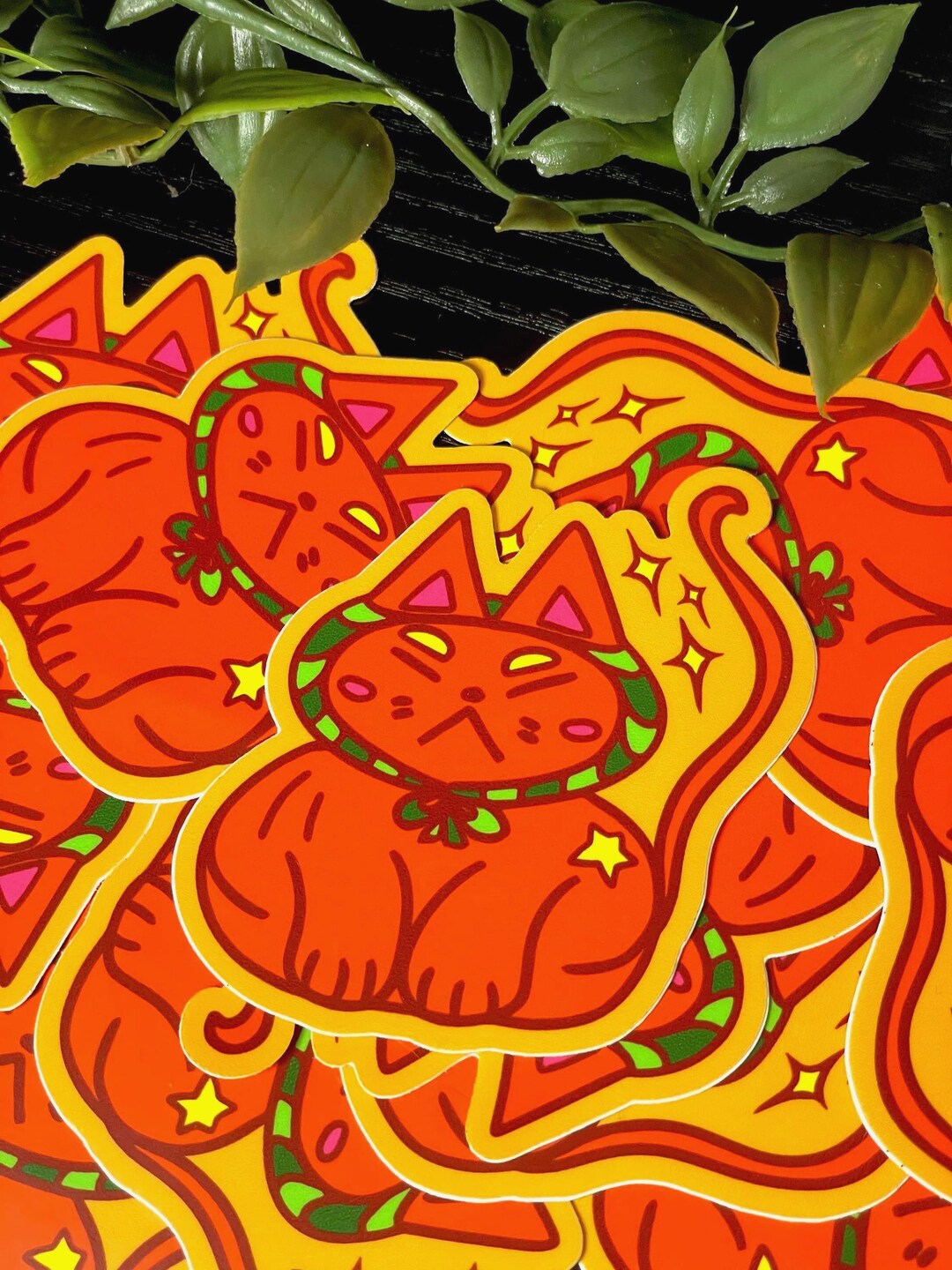 Orange Cat Sticker | Kawaii Matte Vinyl Decal - Etsy