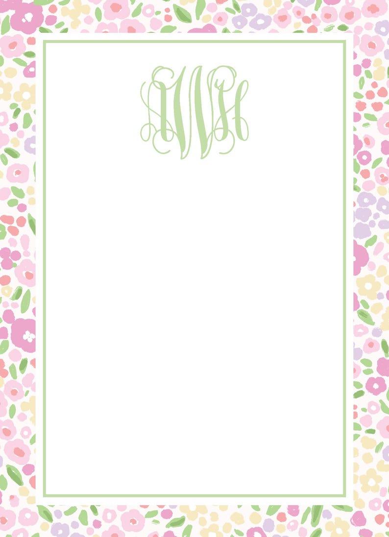 Personalized Notepad | Floral Notepad | Watercolor Notepad | Preppy ...