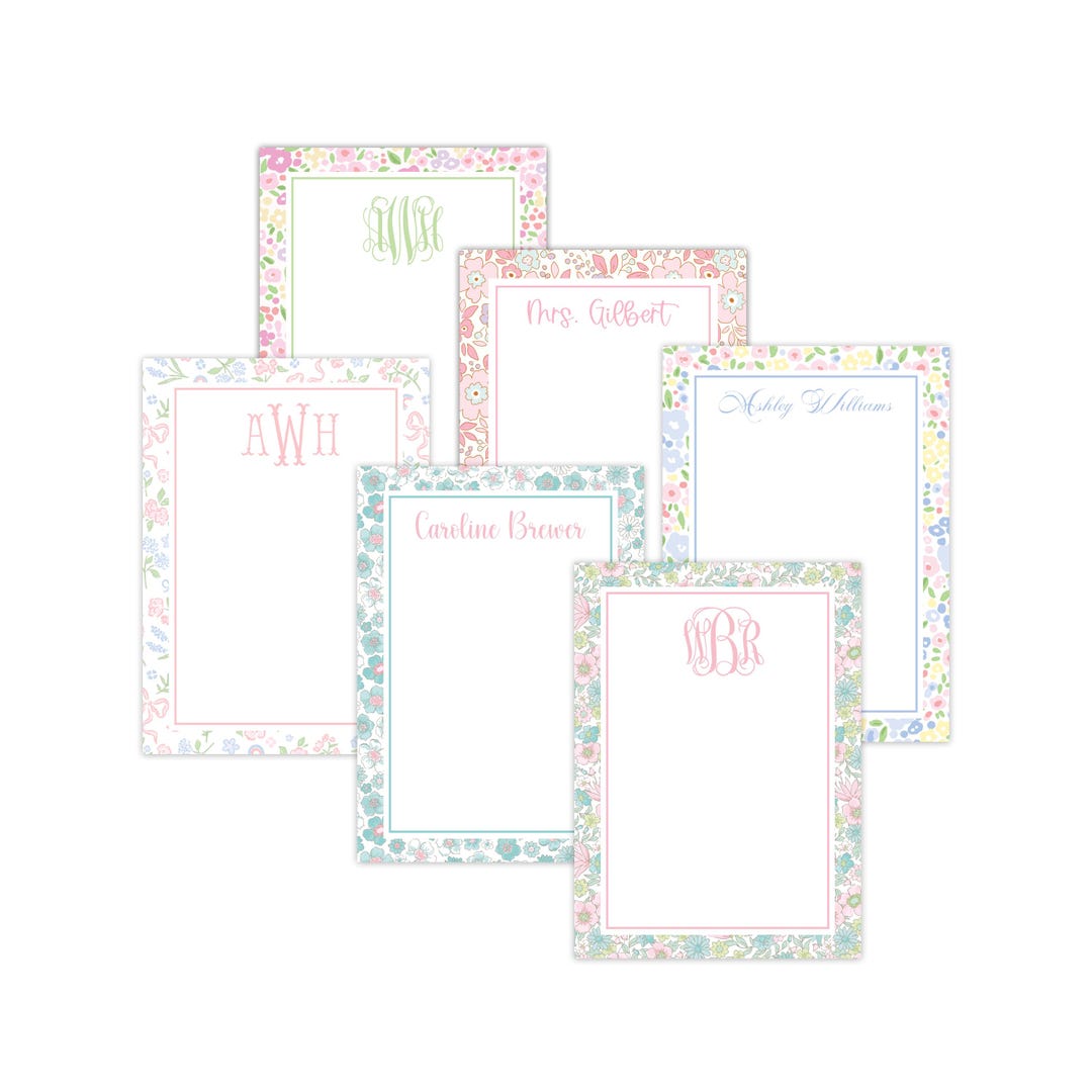 Personalized Notepad | Floral Notepad | Watercolor Notepad | Preppy ...