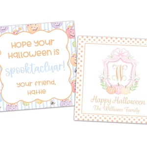 Watercolor Halloween Tag | Halloween Tag | Halloween Treat Card | Printable Halloween Tag | Preppy Halloween Tag | Happy Halloween