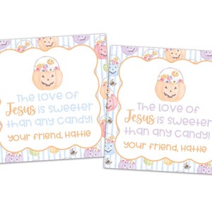 Watercolor Halloween Tag | Halloween Tag | Halloween Treat Card | Printable Halloween Tag | Preppy Halloween Tag | Happy Halloween | Jesus