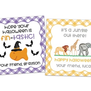 Watercolor Halloween Tag | Halloween Tag | Halloween Treat Card | Printable Halloween Tag | Preppy Halloween Tag | Goldfish Tag