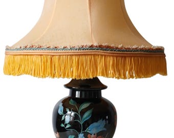 Japanese-style &quot;pagoda&quot; lamp in painted black ceramic, 1960s, vintage