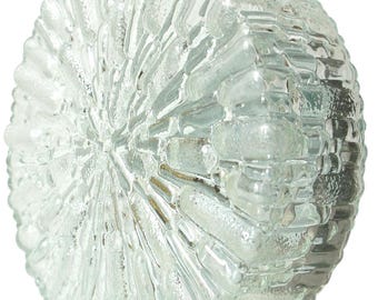 3 textured molded glass ceiling lights 1970