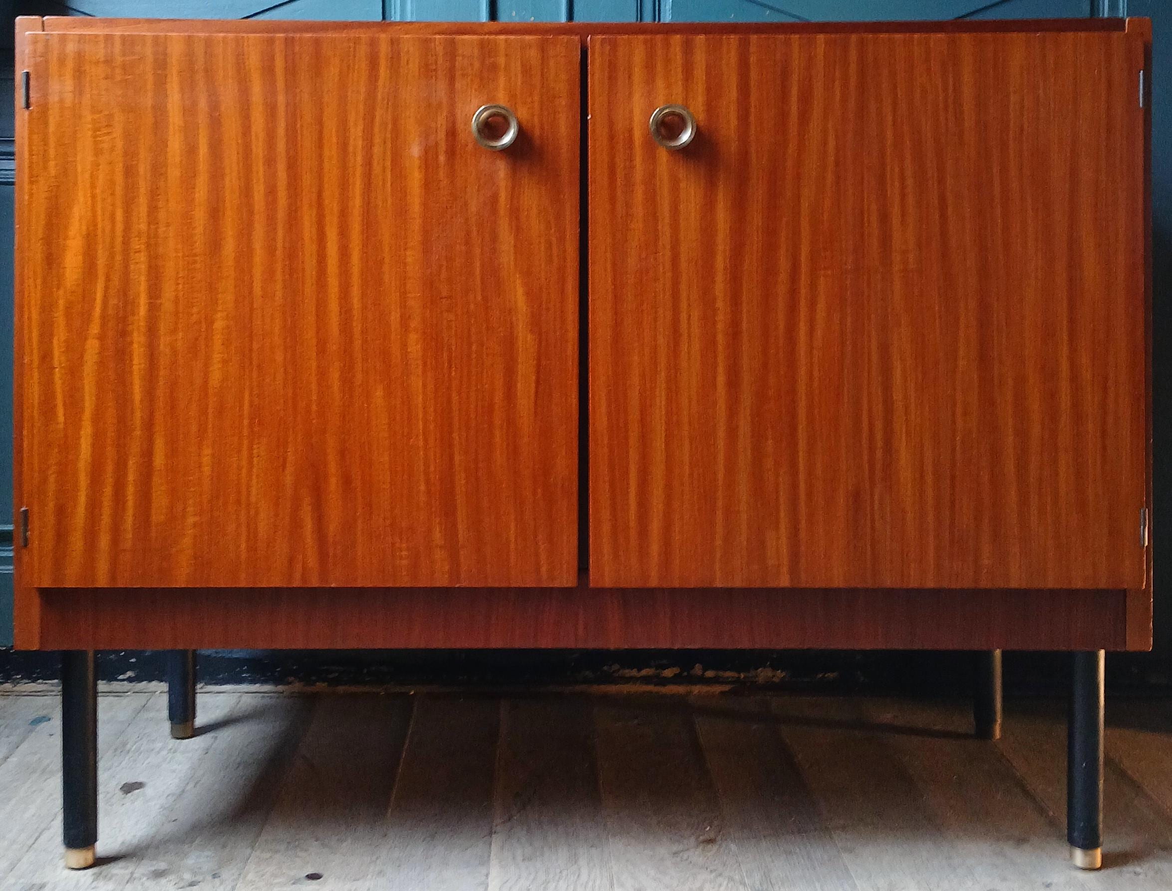 Marcel Gascoin (1907-1986) low sideboard, 2-door sideboard, 1960 vintage