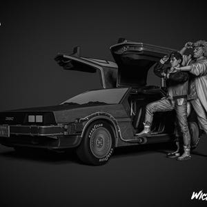 Back to the Future diorama with Delorean
