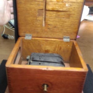 Vintage Wooden Telephone Magneto Hand Crank Generator Box – Antique Ringer Display Piece