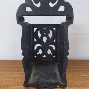 Cast Iron Wall-Mount Match Safe – Decorative Match Holder