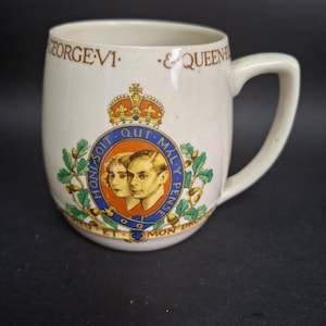 King George Vi & Queen Elizabeth Coronation Mug ~ May 1937