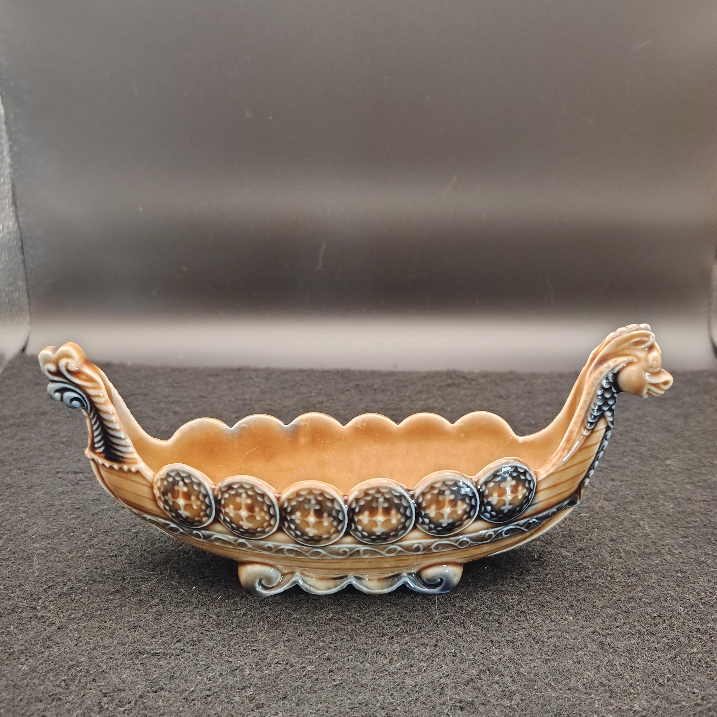 Vintage Wade Porcelain Viking Boat Dish – Norse Longship Trinket