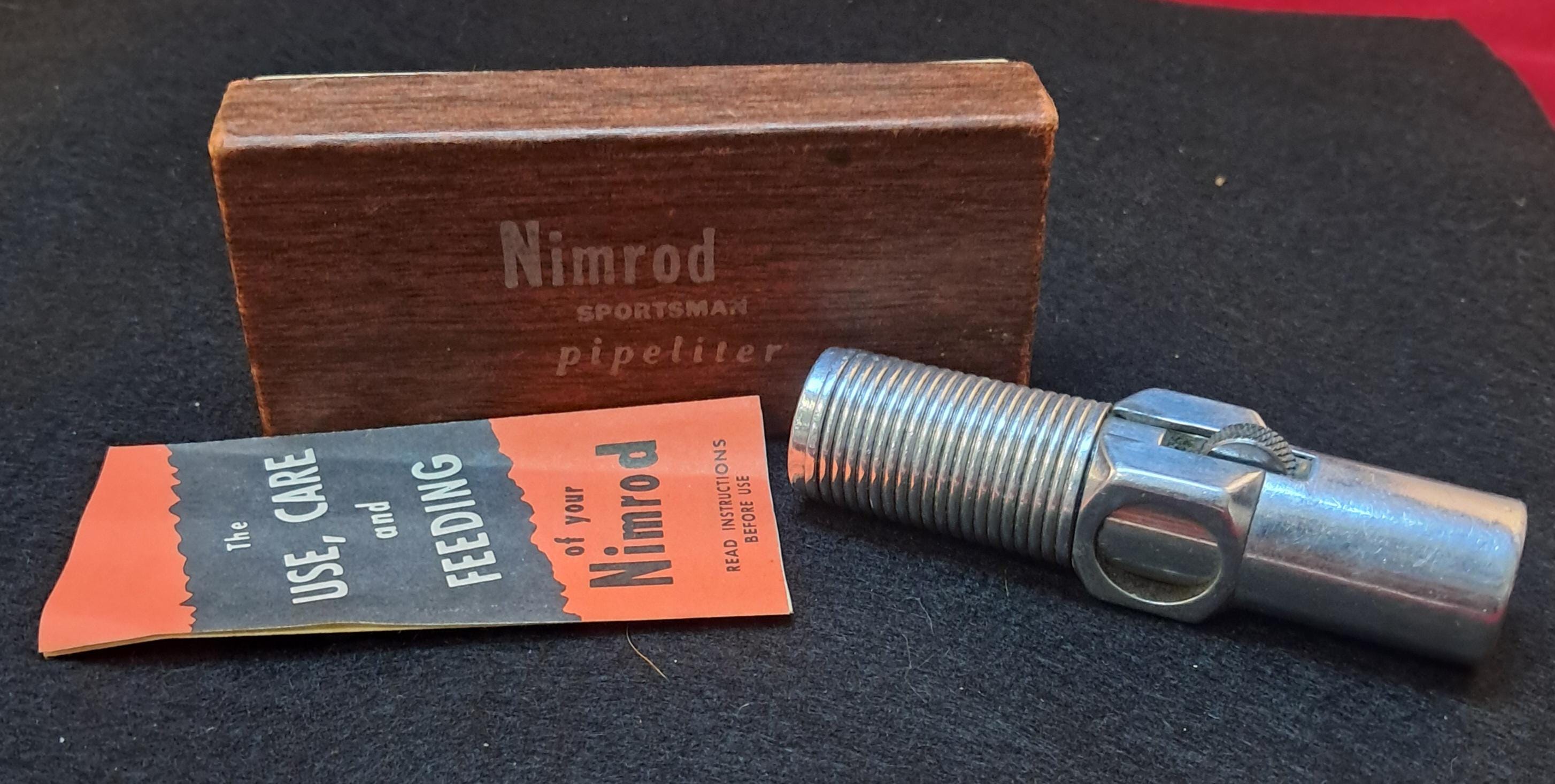 Vintage Nimrod Sportsman Pipe Lighter Excellent Condition Book and