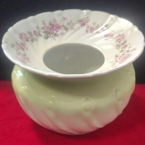 Antique Porcelain Female Spittoon – Victorian Chamber Pot Style – Floral with Gold Accent