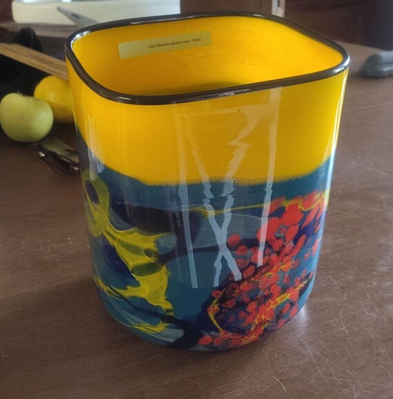 Ioan Nemțoi Art Glass Vase: 1990s Hand-blown Romanian Masterpiece