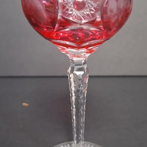 Nachtmann Traube Red Crystal Wine Glass: Bavarian Cut-to-Clear Glassware
