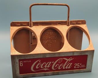 1950s Vintage Coca‑Cola Metal 6-Bottle Carrier – Original Crate Rustic Coke Collectible