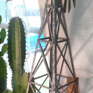 Vintage Aermotor Windmill Advertising Display - 17" Galvanized Metal Model - Water Systems Since 1888 Conway Arkansas