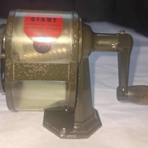 Giant Automatic Pencil Sharpener by Apsco — 1920s-30s, Hand-Cranked, Great Condition