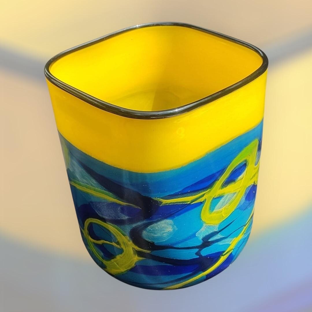 Ioan Nemțoi Art Glass Vase: 1990s Hand-blown Romanian Masterpiece