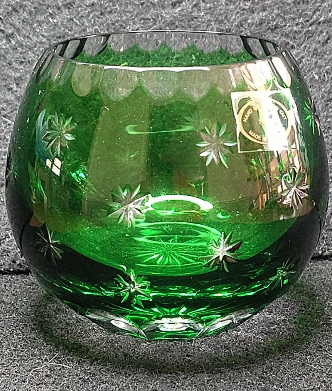 Vintage Crystal Rose Bowl - Etsy