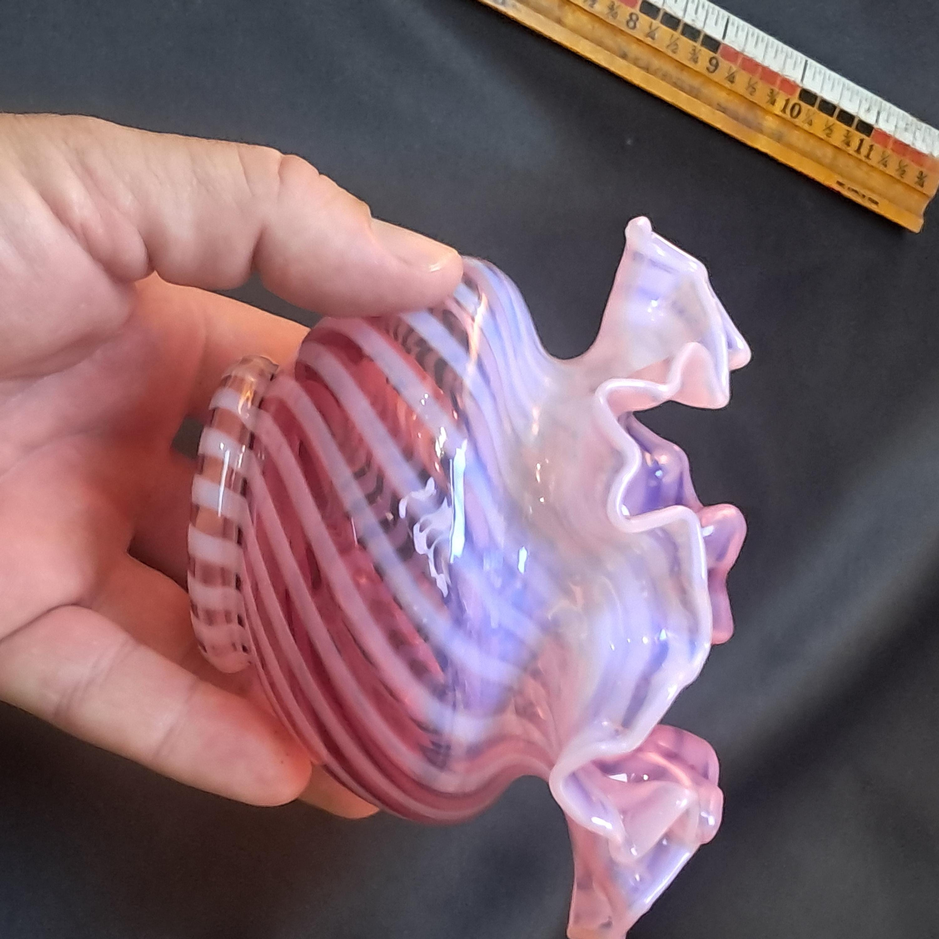 Vintage Fenton Opalescent Pink Swirl Glass Vase - Etsy