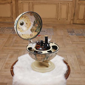 Hausbar, Globusbar, Globus, Holzkarte, Geschenk für Sie, Barwagen, Barkarte, Barschrank, Mobile Bar, Barhocker, Bar Dekor, Weltkarte