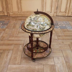 Globus Bar, Globus, Hausbar, Holzkarte, Geschenk für Sie, Barwagen, Barkarte, Barschrank, mobile Bar, Barhocker, Bar Dekor, Weltkarte