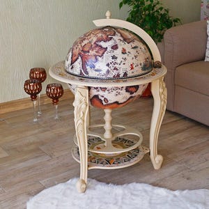 Wereldbol, wereldbol, thuisbar, houten kaart, cadeau voor haar, barwagen, barmenu, barkast, mobiele bar, barkrukken, bardecor, wereldkaart