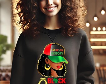 Black Queen PNG, Black History Month Sublimation, African American Woman Clipart, Melanin Queen Digital Art, PNG for T-Shirts