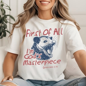 Possum God&#39;s Masterpiece, Ephesians 2:10 Quote, Unique Animal Art PNG, Digital Download