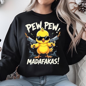 Pew Pew Madafakas PNG | Funny Gangster Chick Clipart | Cool Chicken Meme Digital Download | Savage Cartoon Sublimation | Humor Shirt PNG