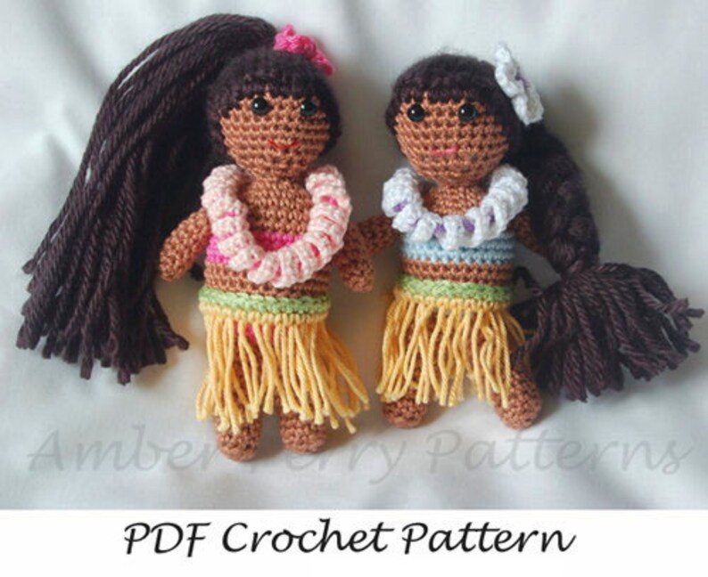 PDF Pattern Easy Crochet Hula Dolls image 1