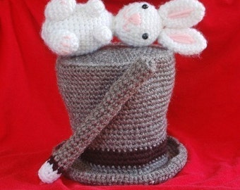 PDF Pattern - Amigurumi Magic Hat With Rabbit And Wand