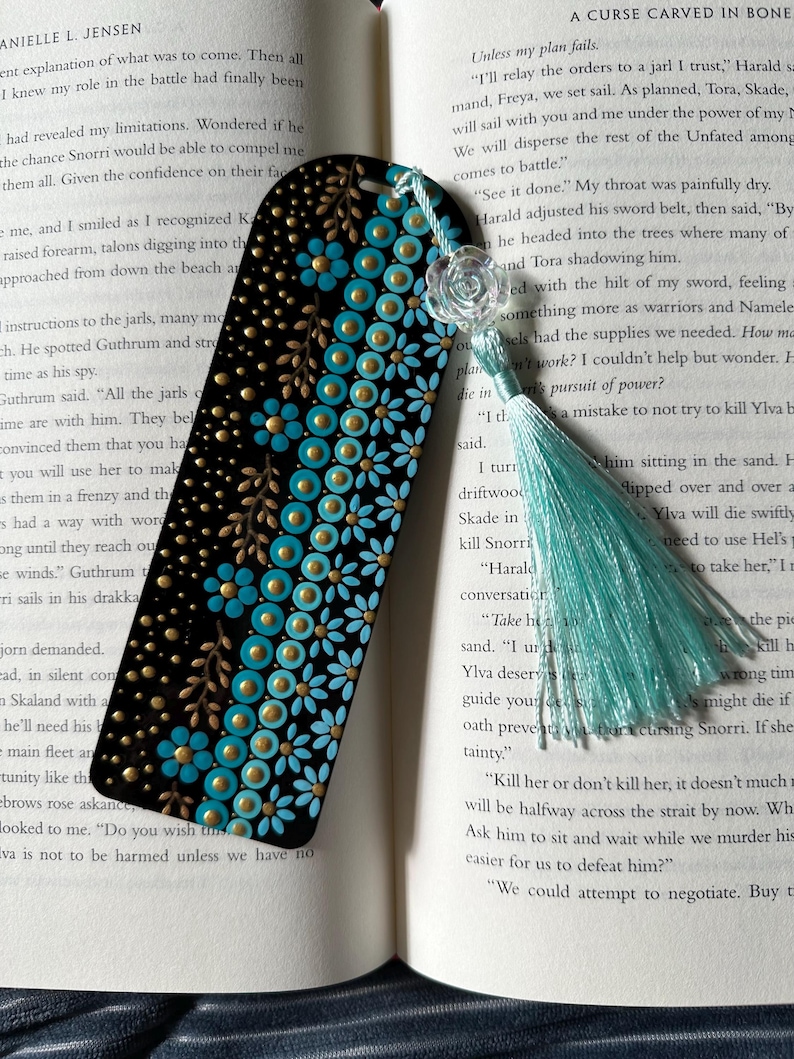 Hand-painted Mandala Bookmark, Acrylic With Thread Tassel - Etsy