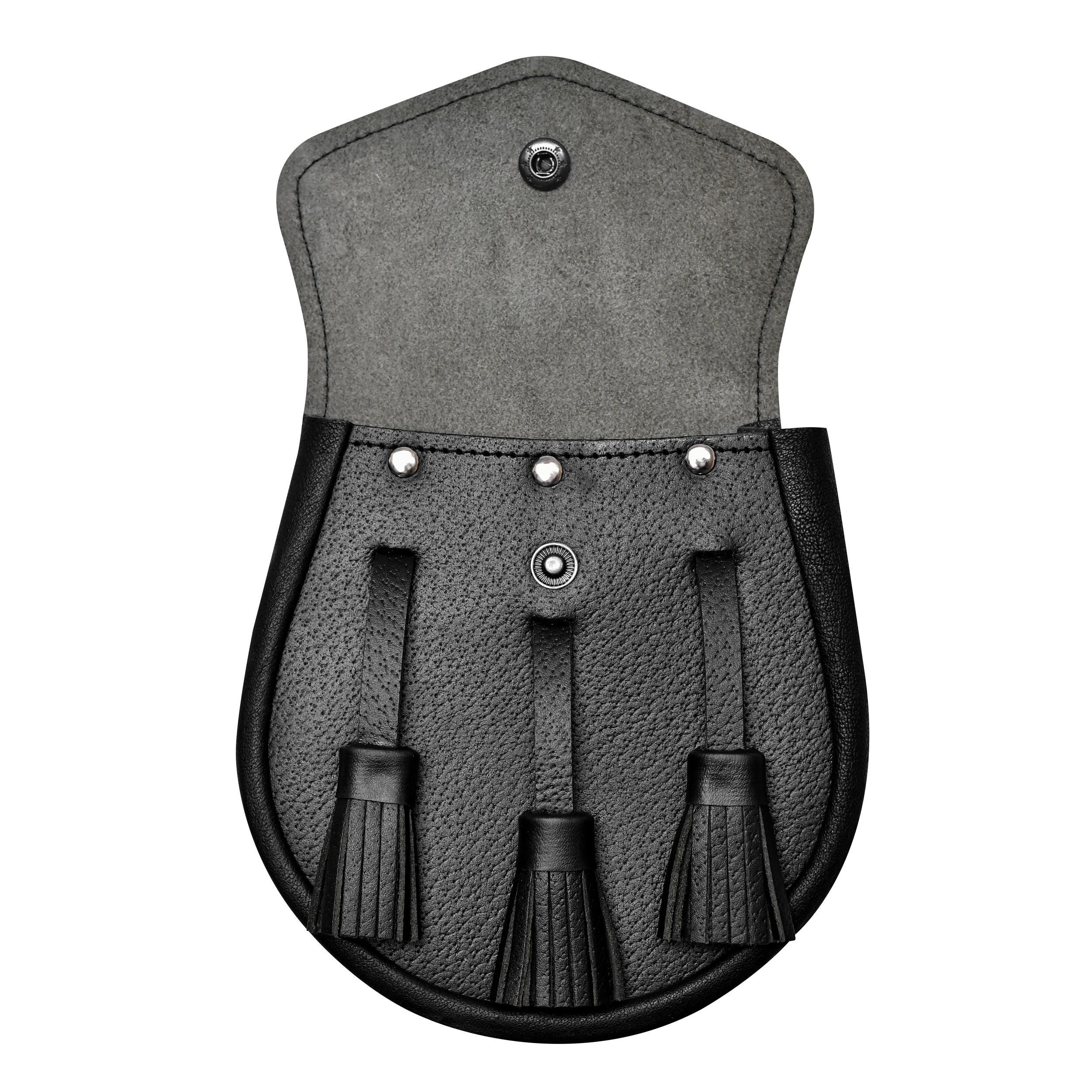 2216 Highland Redstone Sporran For Kilt Premium Leather Quality Scottish Amazon.com: Scottish Kilt Sporran Semi Dress Real Leather  main image 3