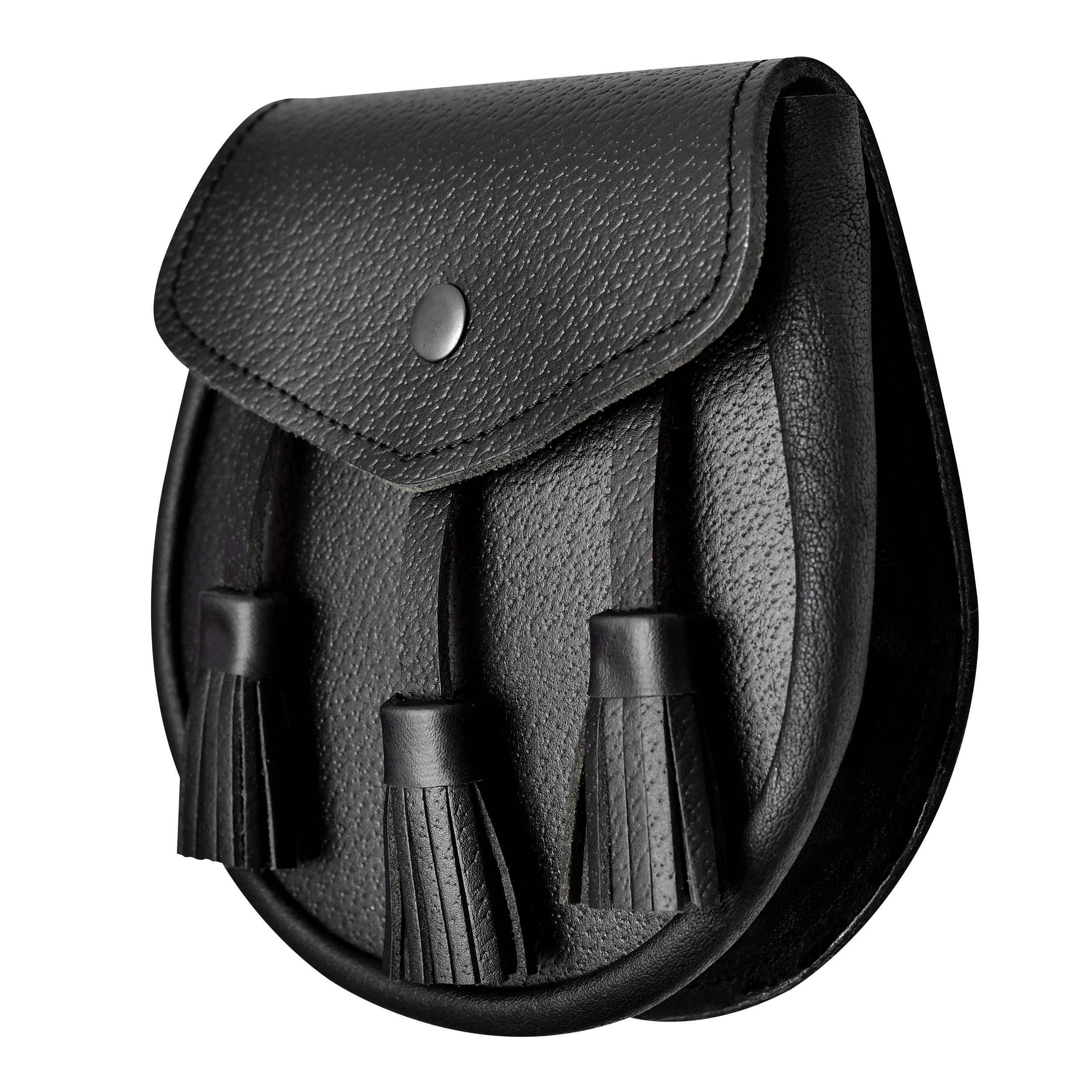 2216 Highland Redstone Sporran For Kilt Premium Leather Quality Scottish Amazon.com: Scottish Kilt Sporran Semi Dress Real Leather  main image 4