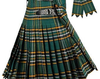Irischer Tartan-Kilt, traditioneller 8-Yard-Herrenschott aus Polyviskose