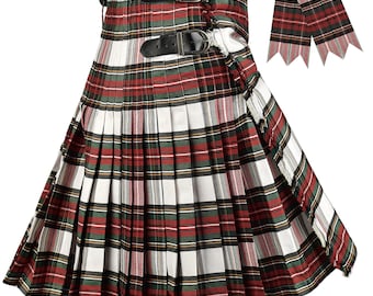 Kilt for Men I Dress Stewart Tartan Kilt Polyviscose 8 Yard Traditional Men Kilt