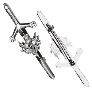 Kilt Pin Chrome for Men-Scottish Kilt Accessories for Men Chrome Thistle