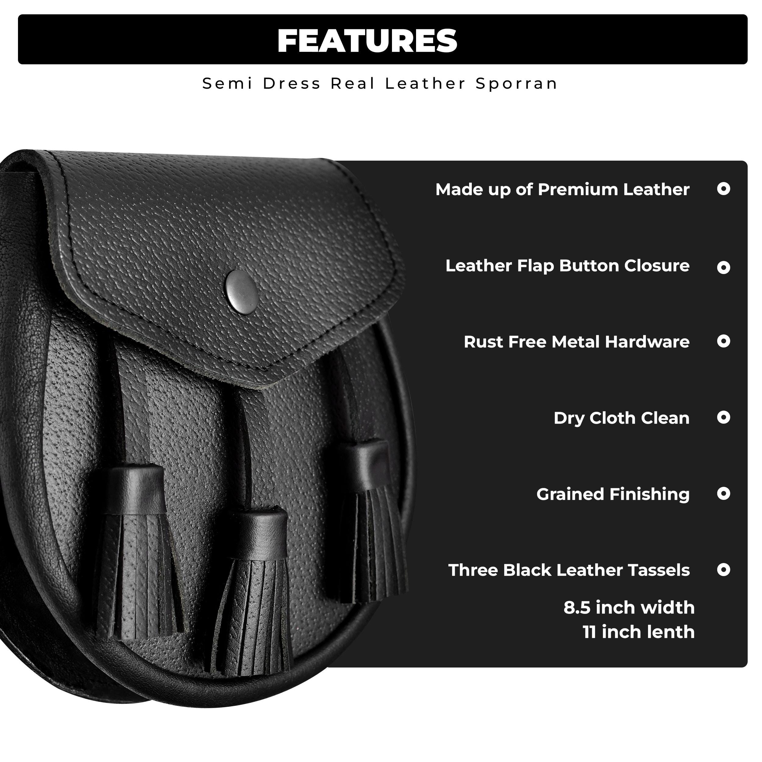 8834 Highland Redstone Scottish Kilt Semi Dress Real Leather Sporran HIGHLAND REDSTONE Scottish Kilt Semi Dress Real Libya | Ubuy main image 4